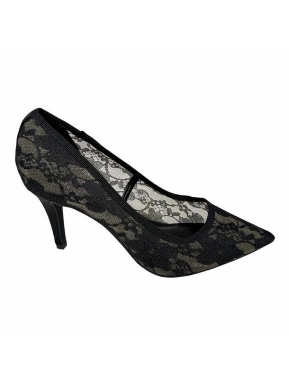 Jones New York Women's Bevery Pumps Pointed Toe Black Lace Size 6M